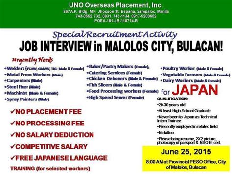 hiring jobs in malolos bulacan